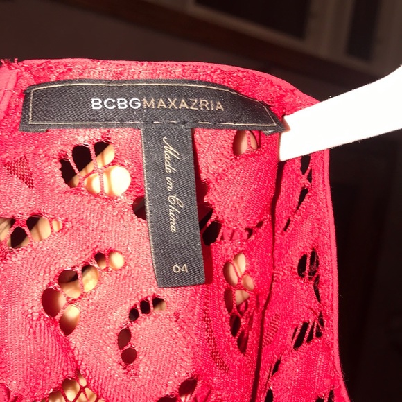 BCBGMAXAZRIA Red Mini Lace Dress - Picture 7 of 8
